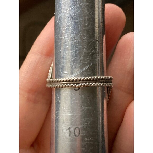 Vintage signed J J sterling silver Turquoise adjustable ring - Picture 5 of 6